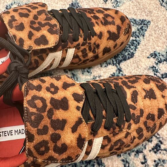 STEVE MADDEN NEW Cheetah Print Brown Tan Tennis Shoes Sneakers – Size 8 - Picture 4 of 8